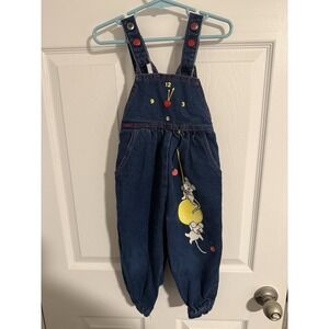 Vtg 80's Lee Hickory Dickory Dock Mouse And Clock Denim Overalls 2T Union Tag